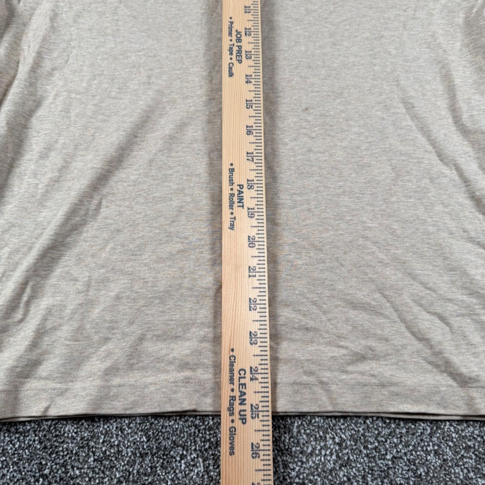 Polo Ralph Lauren Polo Shirt Medium Tan Long Sleeve Classic Fit Heathered Pony - Picture 4 of 6